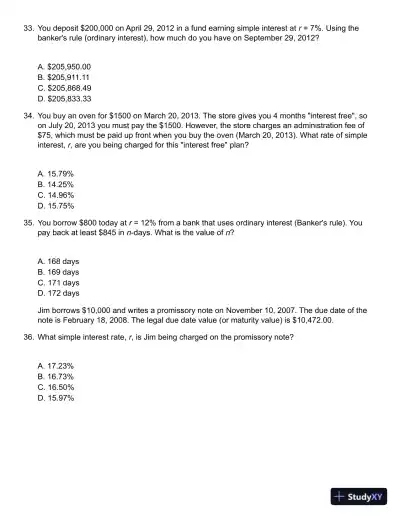 Mathematics of Finance 8th Edition Test Bank - Page 9 preview image
