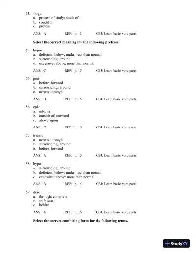 Test Bank for The Language of Medicine, 12th Edition (Chapters 1-21) - Page 12 preview image
