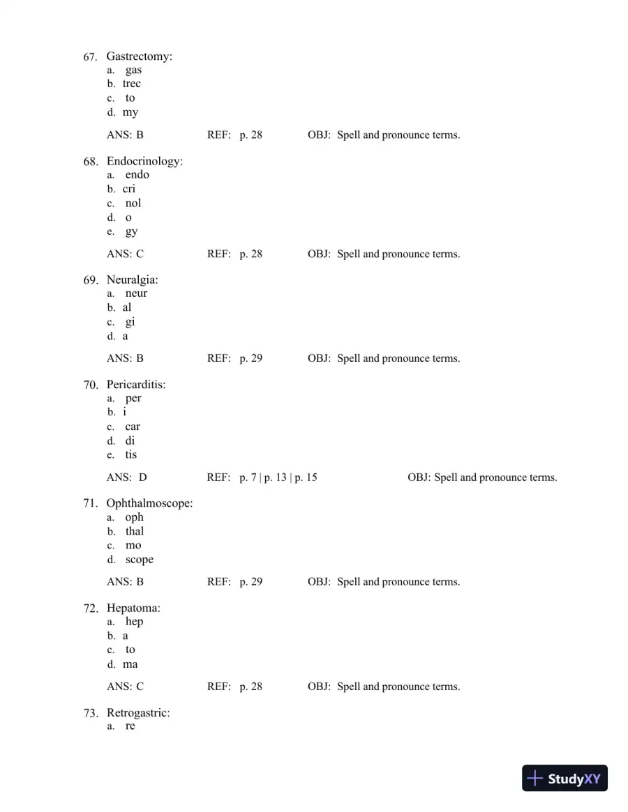 Test Bank for The Language of Medicine, 12th Edition (Chapters 1-21), page 14