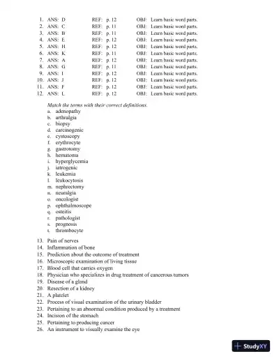 Test Bank for The Language of Medicine, 12th Edition (Chapters 1-21) - Page 17 preview image