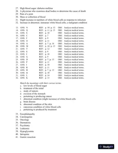 Test Bank for The Language of Medicine, 12th Edition (Chapters 1-21) - Page 18 preview image