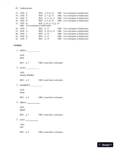 Test Bank for The Language of Medicine, 12th Edition (Chapters 1-21) - Page 19 preview image