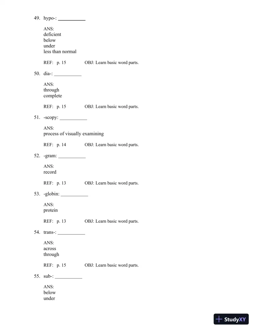 Test Bank for The Language of Medicine, 12th Edition (Chapters 1-21), page 26