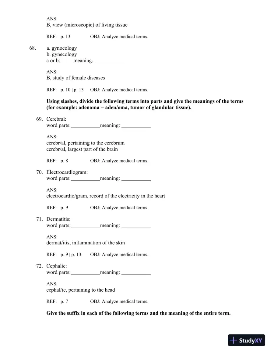 Test Bank for The Language of Medicine, 12th Edition (Chapters 1-21), page 29