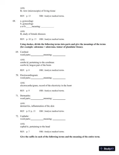 Test Bank for The Language of Medicine, 12th Edition (Chapters 1-21) - Page 29 preview image