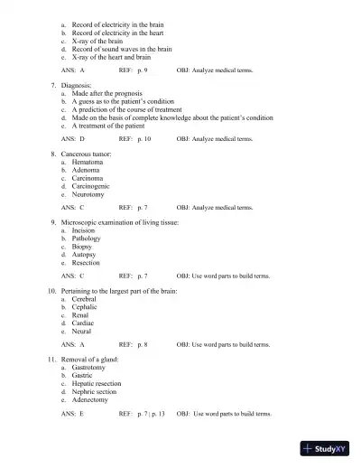 Test Bank for The Language of Medicine, 12th Edition (Chapters 1-21) - Page 4 preview image
