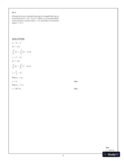 Engineering Mechanics: Dynamics 14th Edition Solution Manual - Page 1 preview image