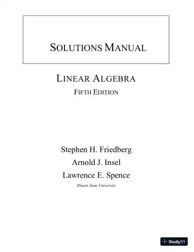 Solution Manual for Linear Algebra, 5th Edition - Page 1 preview image
