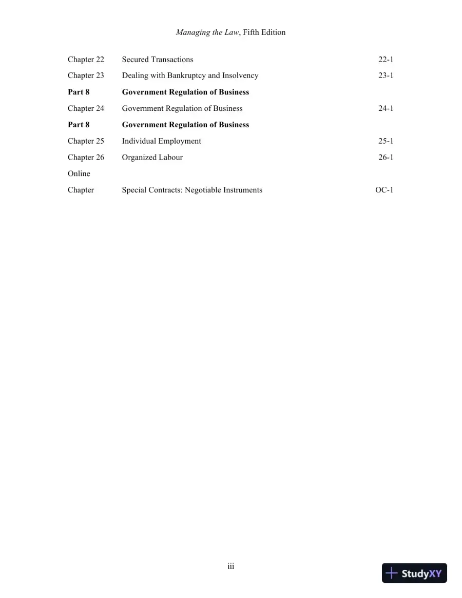 Managing The Law: The Legal Aspects Of Doing Business, 1st Edition Solution Manual, page 4