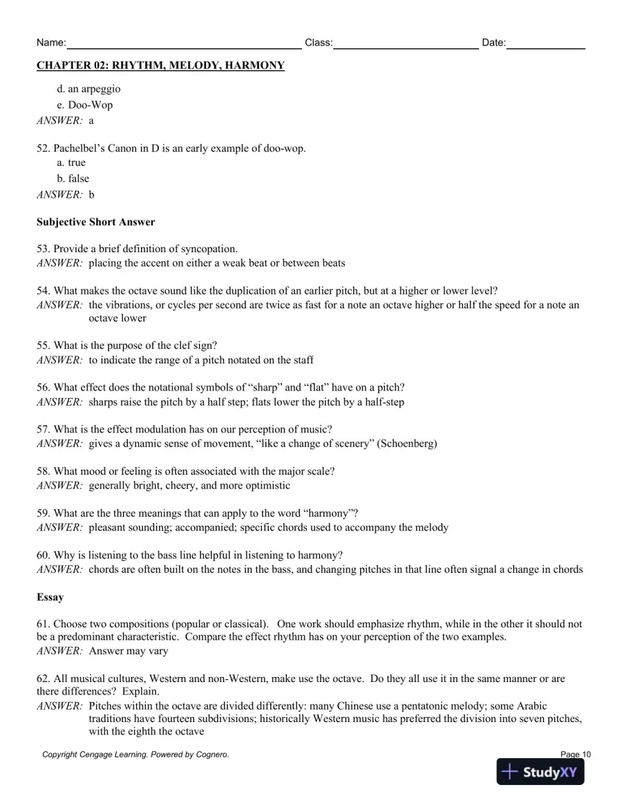 Listening to Western Music 8th Edition Test Bank, page 16