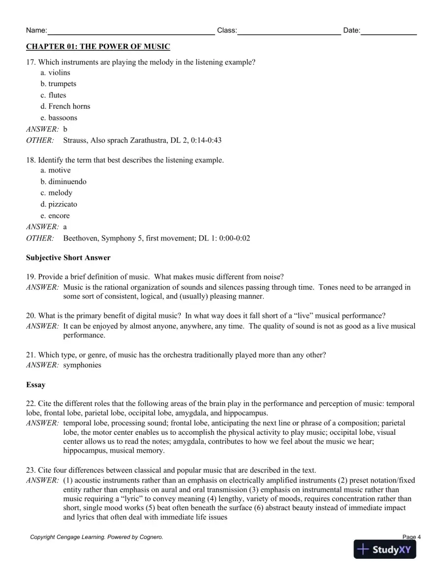 Listening to Western Music 8th Edition Test Bank, page 5