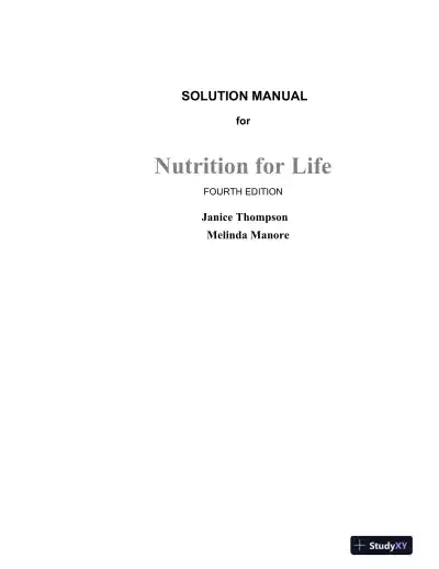 Solution Manual for Nutrition for Life, 4th Edition - Page 1 preview image