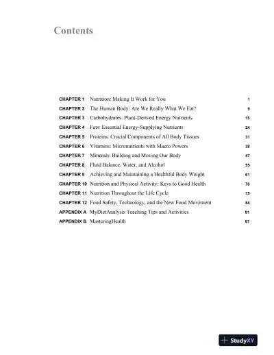 Solution Manual for Nutrition for Life, 4th Edition - Page 3 preview image