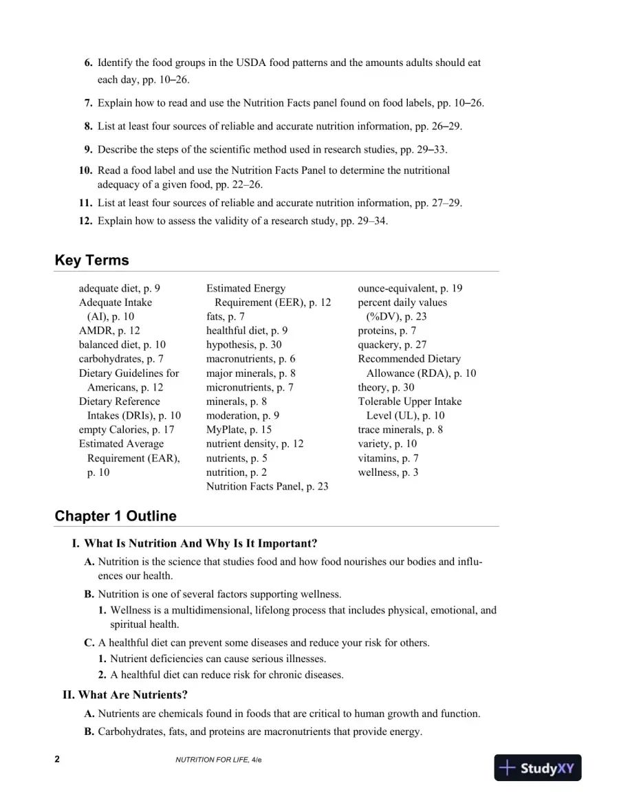 Solution Manual for Nutrition for Life, 4th Edition, page 5
