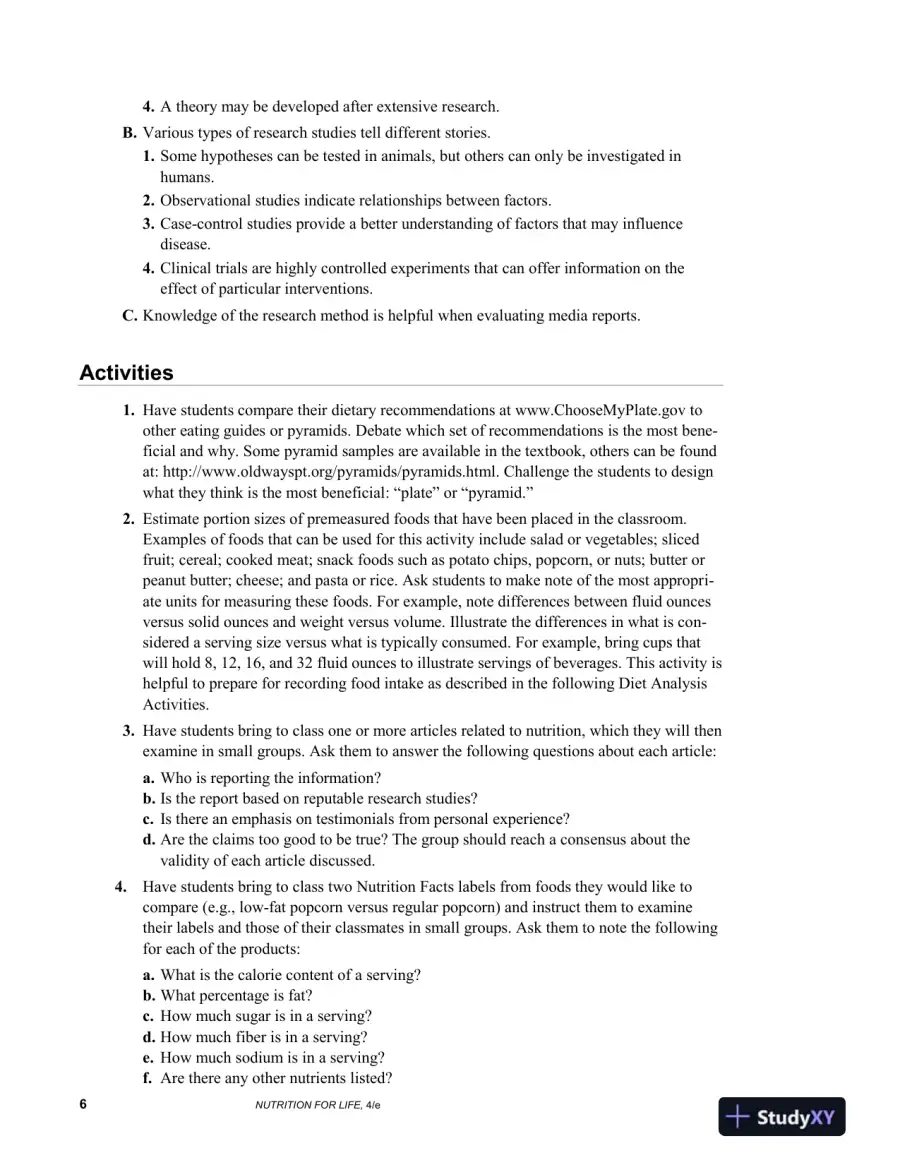 Solution Manual for Nutrition for Life, 4th Edition, page 9