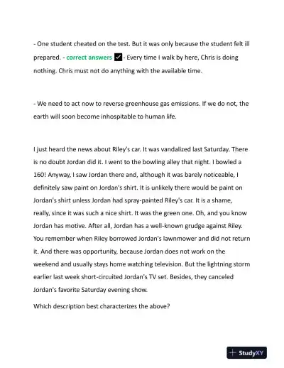 2023 WGU D265 Critical Thinking: Reason and Evidence Exam With Answers (124 Solved Questions) - Page 10 preview image