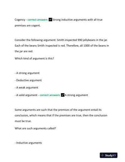 2023 WGU D265 Critical Thinking: Reason and Evidence Exam With Answers (124 Solved Questions) - Page 13 preview image