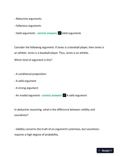 2023 WGU D265 Critical Thinking: Reason and Evidence Exam With Answers (124 Solved Questions) - Page 14 preview image
