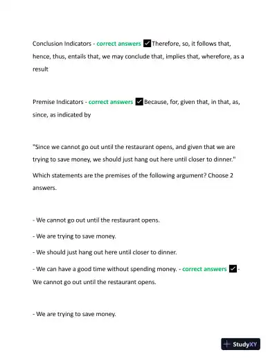 2023 WGU D265 Critical Thinking: Reason and Evidence Exam With Answers (124 Solved Questions) - Page 7 preview image