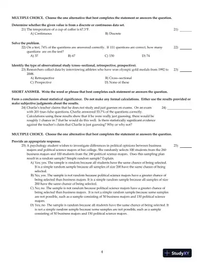 Elementary Statistics Using The TI-83/84 Plus Calculator, 4th Edition Test Bank - Page 5 preview image