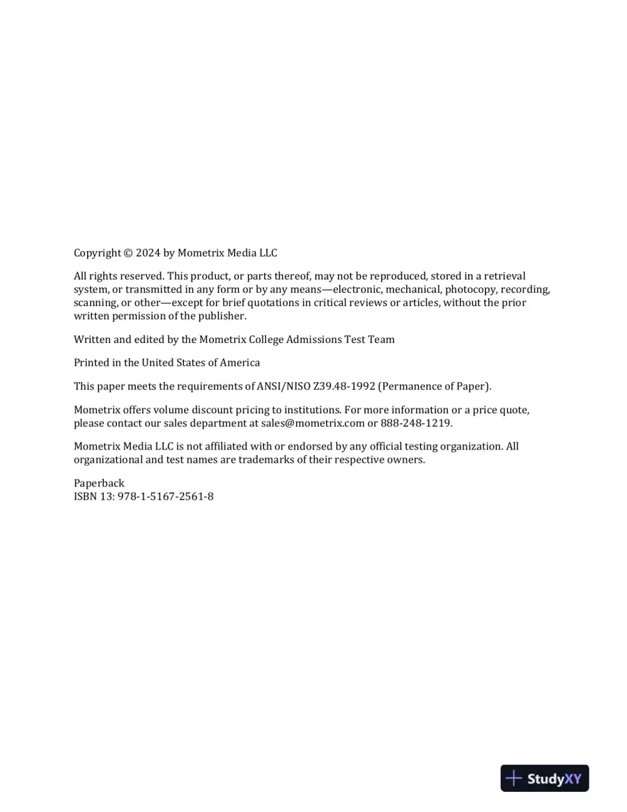 Digital SAT Study Guide 2024-2025: 3 Full-Length Exams, Math, Reading and Writing Sections, 9th Edition (2024), page 7