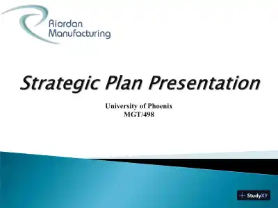 Strategic Plan Presentation - University Of Phoenix MGT/498 - Page 1 preview image