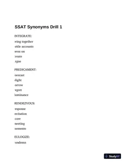 900 Practice Questions for the Upper Level SSAT and ISEE (2014) - Page 23 preview image