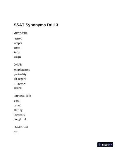 900 Practice Questions for the Upper Level SSAT and ISEE (2014) - Page 29 preview image