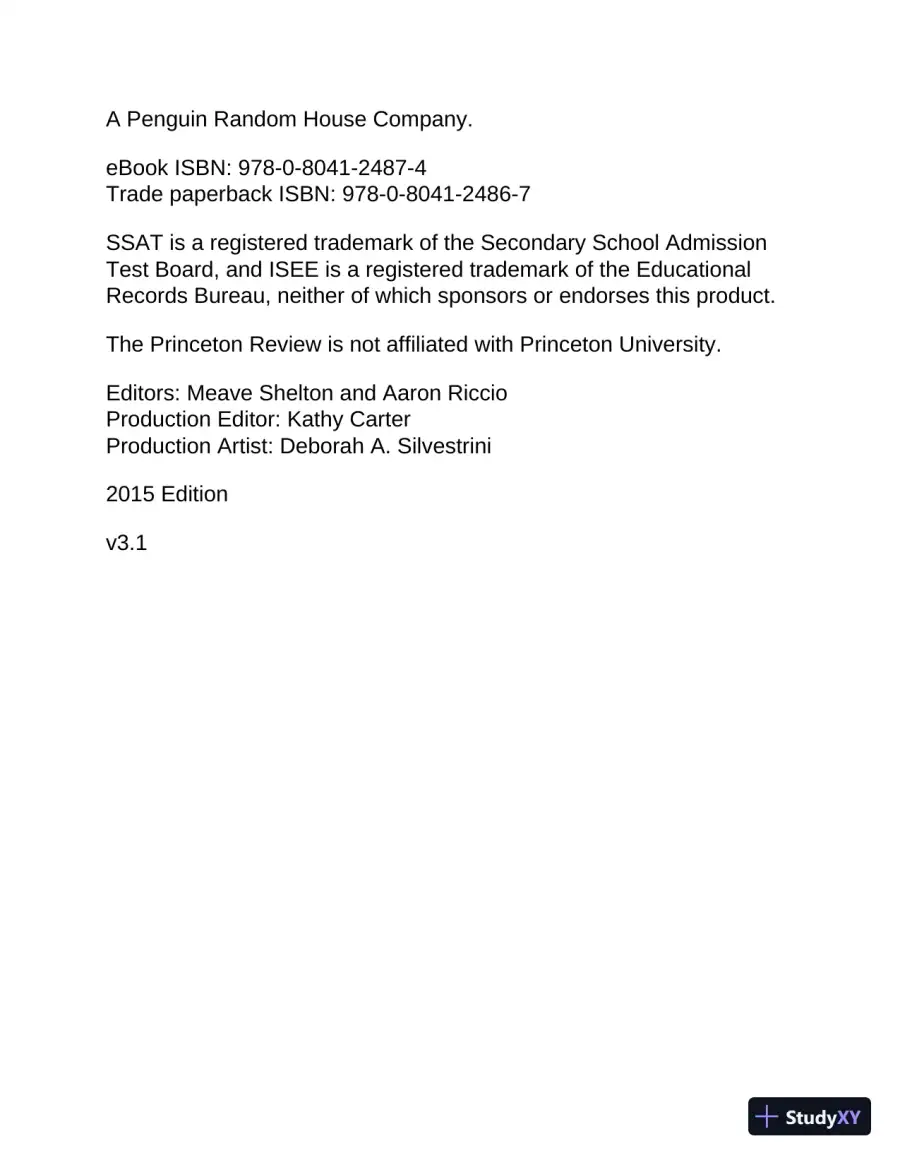 900 Practice Questions for the Upper Level SSAT and ISEE (2014), page 5