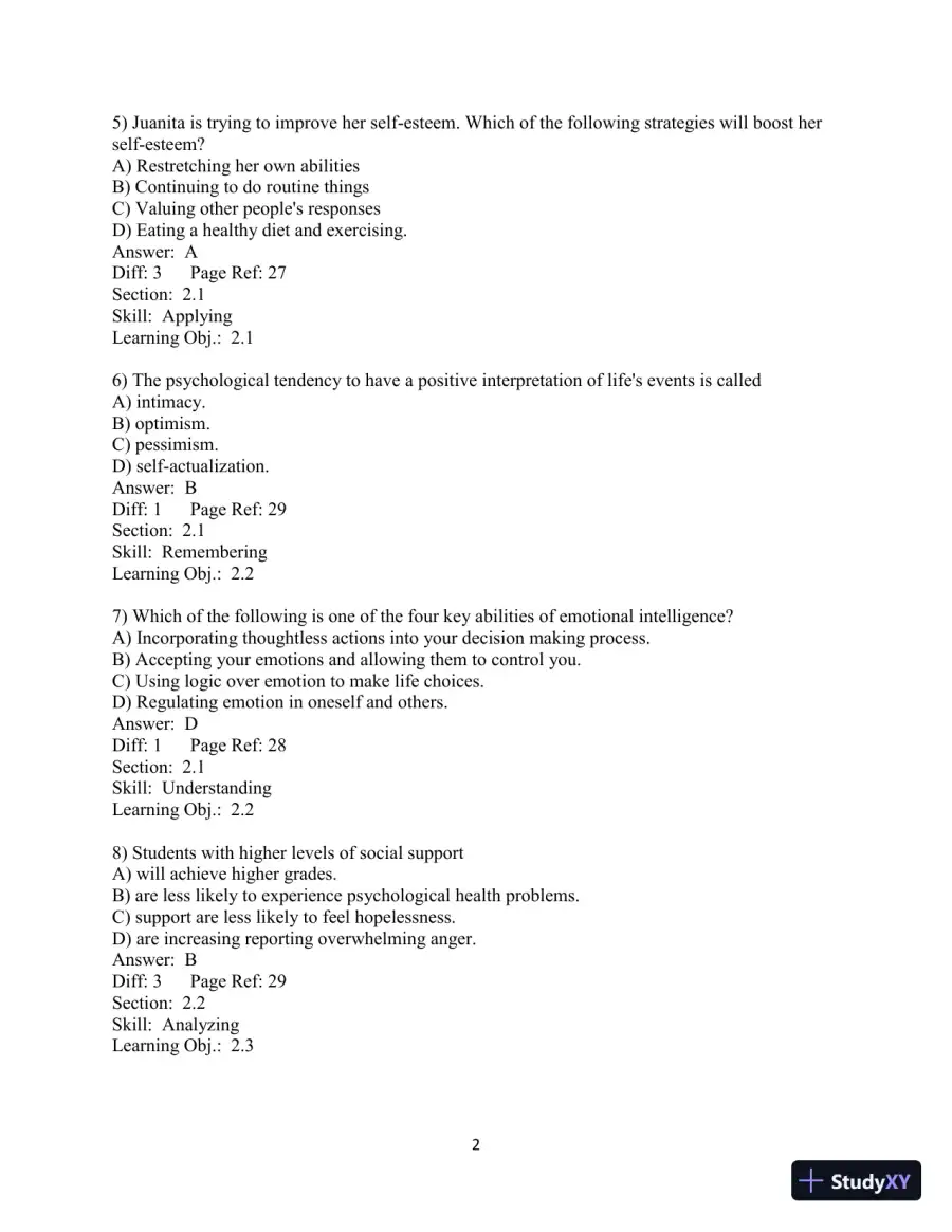Test Bank for Choosing Health, 3rd Edition, page 27