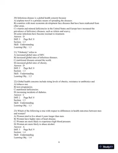 Test Bank for Choosing Health, 3rd Edition - Page 7 preview image