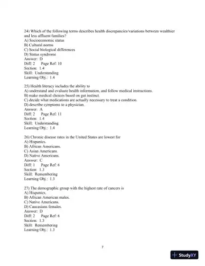 Test Bank for Choosing Health, 3rd Edition - Page 8 preview image