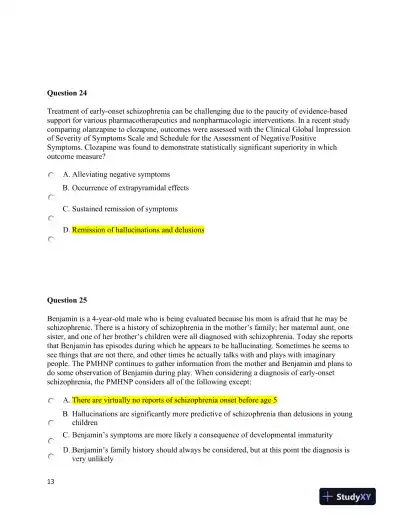 2021 NURS6660 Walden University Clinical Analysis Final Exam With Answers (75 Solved Questions) - Page 14 preview image