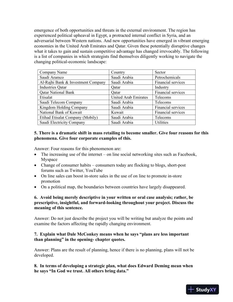 Strategic Management Concepts And Cases, 15th Global Edition Solution Manual, page 5