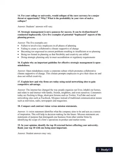 Strategic Management Concepts And Cases, 15th Global Edition Solution Manual - Page 7 preview image