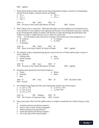 A History of Western Music Ninth Edition Test Bank - Page 12 preview image