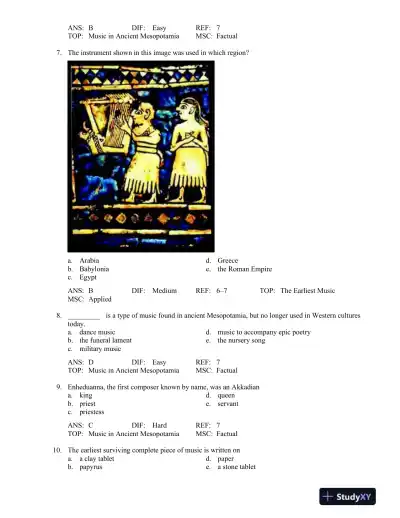 A History of Western Music Ninth Edition Test Bank - Page 3 preview image