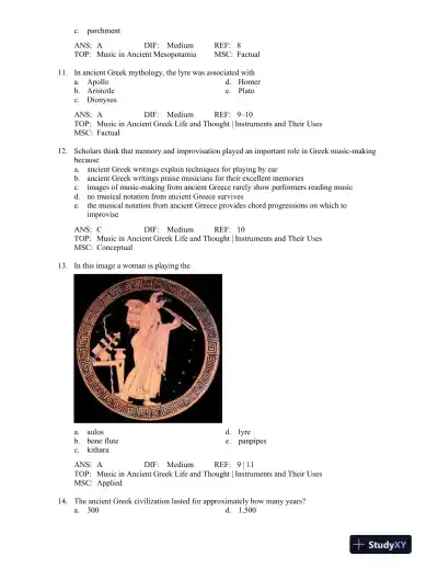 A History of Western Music Ninth Edition Test Bank - Page 4 preview image
