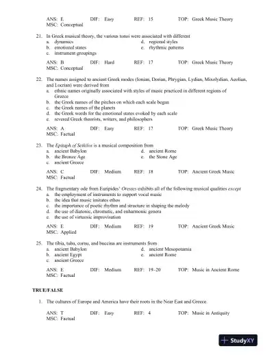 A History of Western Music Ninth Edition Test Bank - Page 6 preview image