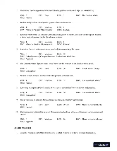 A History of Western Music Ninth Edition Test Bank - Page 7 preview image