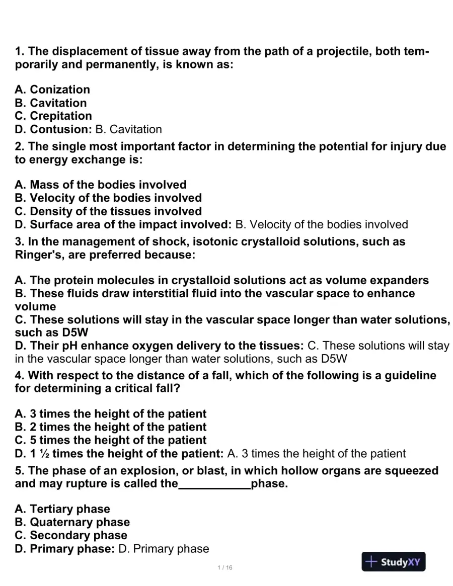 2023 PHTLS Physics Practice Exam With Answers (75 Solved Questions), page 3
