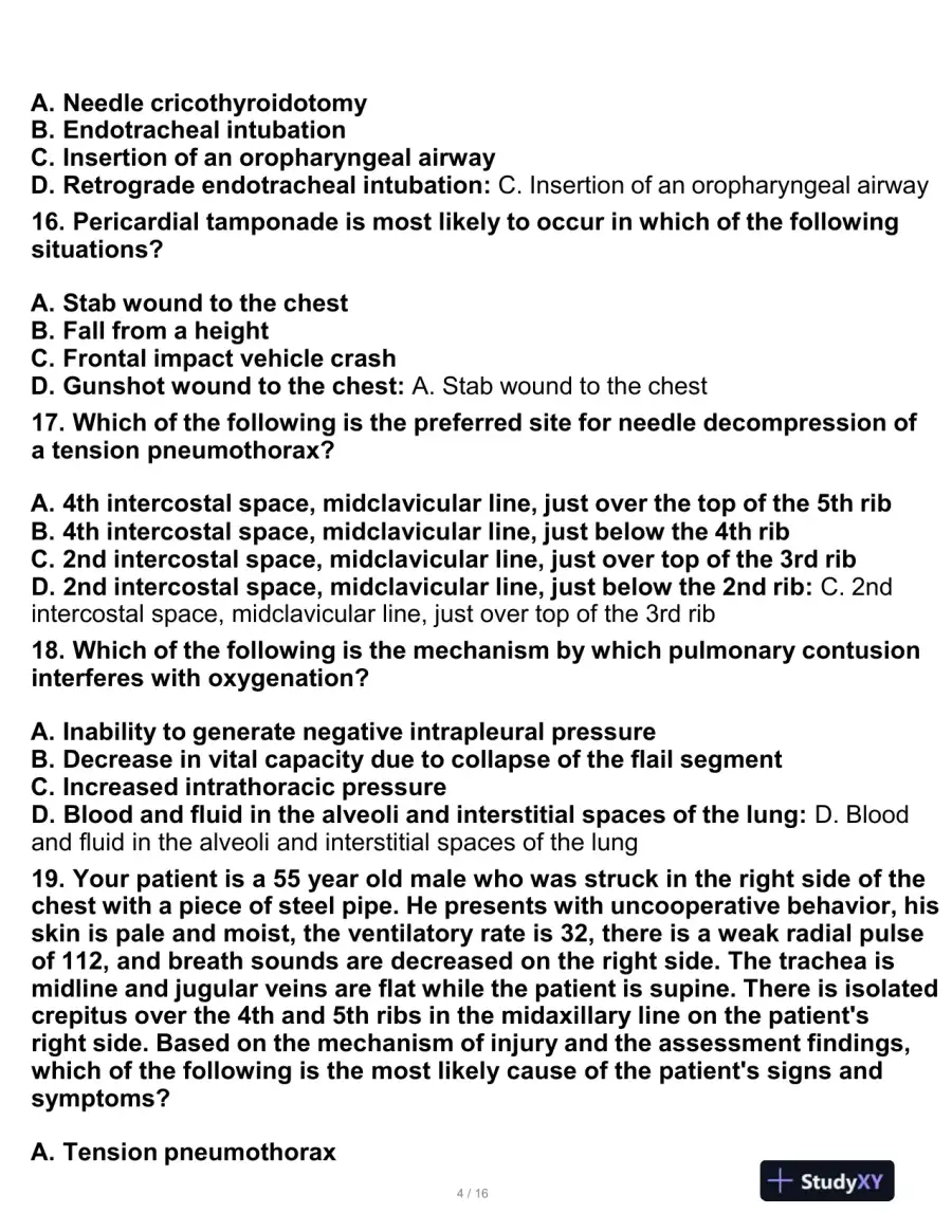 2023 PHTLS Physics Practice Exam With Answers (75 Solved Questions), page 6