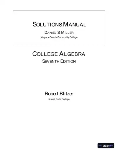 Solution Manual for College Algebra Essentials, 5th Edition - Page 1 preview image