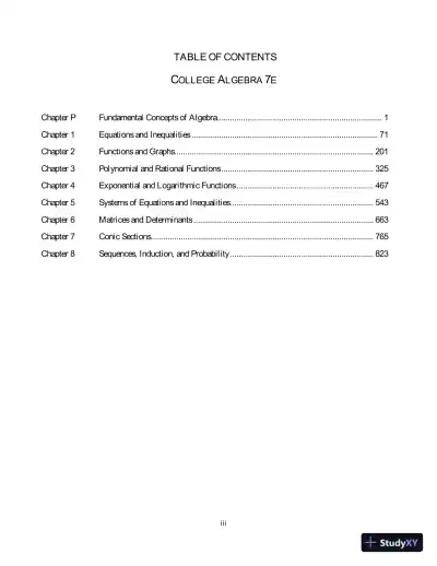 Solution Manual for College Algebra Essentials, 5th Edition - Page 3 preview image
