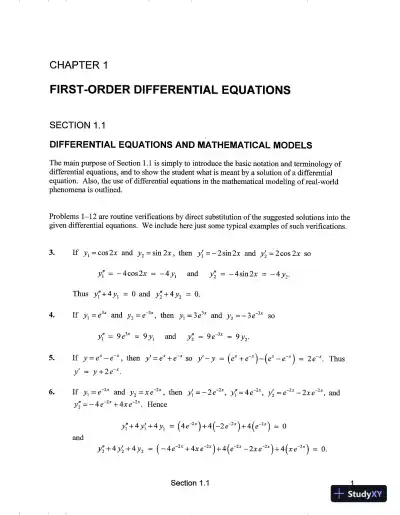 Solution Manual for Elementary Differential Equations with Boundary Value Problems (Classic Version), 6th Edition - Page 6 preview image