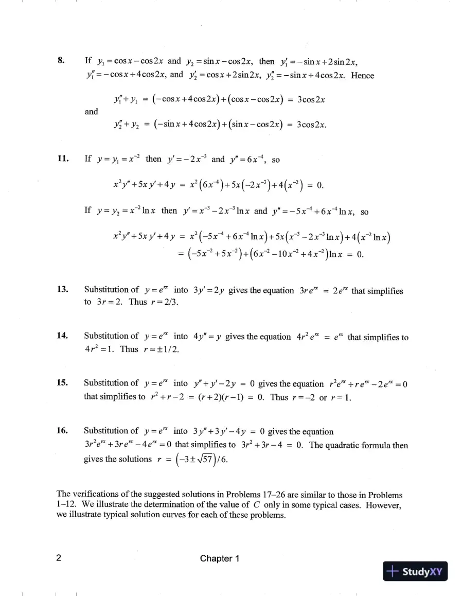 Solution Manual for Elementary Differential Equations with Boundary Value Problems (Classic Version), 6th Edition, page 7