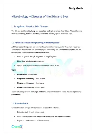 Microbiology - Diseases of the Skin and Eyes - Page 1 preview image