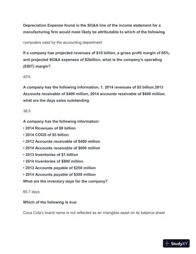 2024-2025 Wall Street Prep Premium Exam with Answers (50 Solved Questions) - Page 3 preview image