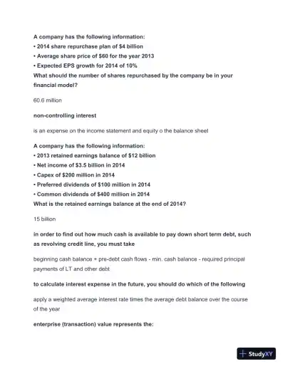 2024-2025 Wall Street Prep Premium Exam with Answers (50 Solved Questions) - Page 4 preview image