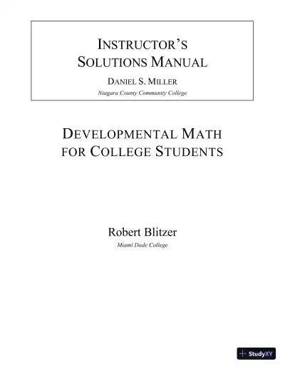 Solution Manual for Developmental Mathematics, 1st Edition - Page 1 preview image